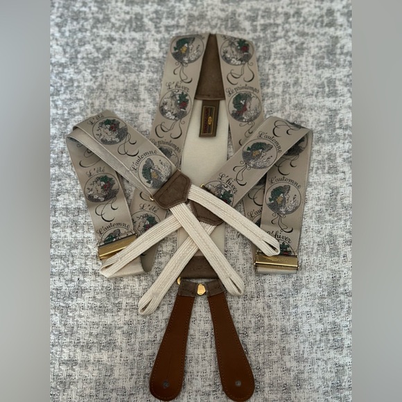 Vintage Limited Edition Trafalgar 100% Silk French Seasons Braces,  Gently Used - Picture 7 of 9